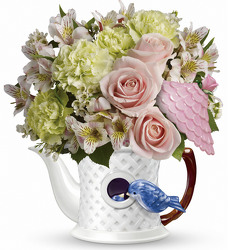Teleflora's Bluebird Blush Bouquet Cottage Florist Lakeland Fl 33813 Premium Flowers lakeland